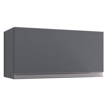 Imagem de Armário Aéreo Geladeira 60cm 1 Porta Basculante Andréia - Ajl Móveis Cor Cinza