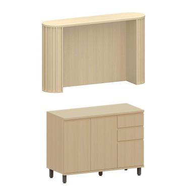 Imagem de Bancada Cozinha 144cm Com Tampo Para Ilha E Balcão 120cm Aura Carvalho