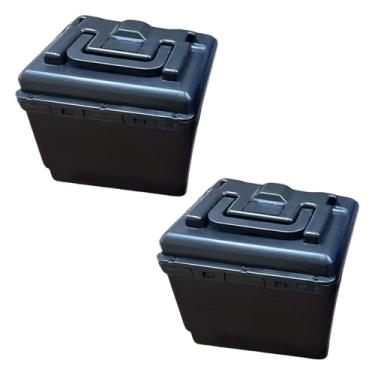 Imagem de predolo Conjunto de 2 Caixas de Bateria para Bicicletas Elétricas, Impermeáveis, Acessório Universal, Estojo de Transporte E Armazenamento para Bateria de Tri, Preto