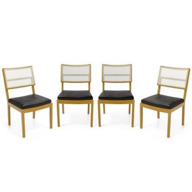 Imagem de Kit Com 4 Cadeiras Milena Madeira Maciça Assentos Estofados Encostos D