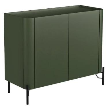 Imagem de Buffet Para Sala De Jantar 2 Portas 1 Gaveta Pés Industrial Preto Naim