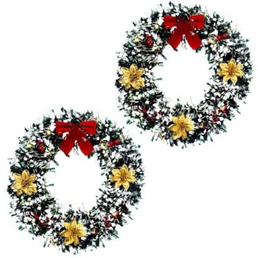 Imagem de Guirlanda Natalina com Pisca-Pisca Feliz Natal 34X34 cm para Portas e Janelas Decoração de Natal(2)