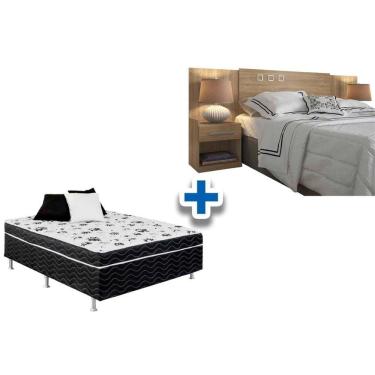 Imagem de Cama Box Casal Conjugada Ortopédico + Cabeceira Plus Atacama