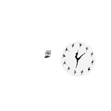 Imagem de Fenteer Porta-lenços Decorativo em Formato de Pata de Cachorro com Bailarina, Elegante Relógio de Dança para Casa, Café, Cozinha E Hotel.