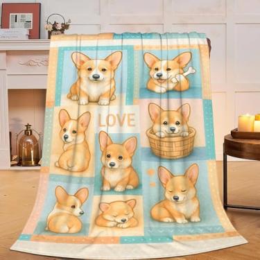 Imagem de Lindo cobertor de corgi para cachorros, cobertor macio e aconchegante, felpudo, quente, roupa de cama para berçário, cobertores de animais, presentes para amantes de Corgi, meninos, meninas, crianças