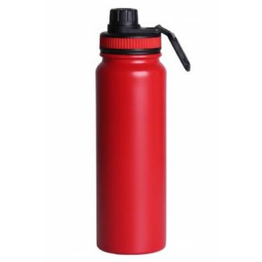Imagem de Garrafa Térmica 800ml Inox Com Alça Parede Dupla - Antivazamento, Mantém Quente/Gelado por Horas | Ideal para Academia, Treino, Esportes e Caminhada (Vermelha)