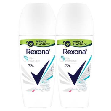 Imagem de Kit 2 Desodorante Rexona Sem Perfume Roll-on Antitranspirante 72h 50ml