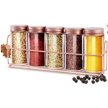 Imagem de Porta Condimento com Suporte 5 peças Rose Gold - Dolce Home