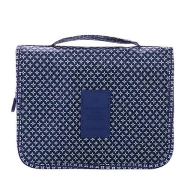 Imagem de Nécessaire Organizadora de Viagem Impermeável em Nylon – Com Gancho, Compartimentos e Grande Espaço Interno| Marinho Estrelado