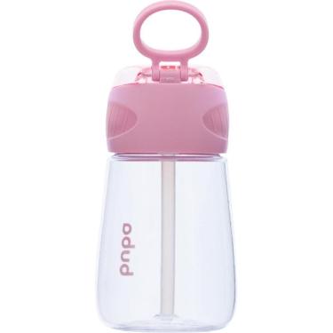 Imagem de Garrafinha Tritan Canudo De Silicone Tampa Alça Buba Rosa