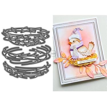 Imagem de DzIxY Shadow Bird's Nest moldes de corte de metal para cartão kit de gravação em relevo, papel de corte, scrapbook, máquina, estêncil, bolsos de armazenamento, suprimentos