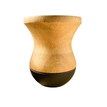 Imagem de Cuia Termica，Cuia de Chimarrão Copo de Mate em Madeira Mate com LogóTipo/Nome/Desenho Gravado a Laser(Preta Fosca Invertida)