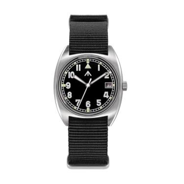 Imagem de Relógio Militado ML17 de quartzo militar de 36 mm – Relógio masculino com movimento G12, campo superluminoso, 100 m, à prova d'água, Mostrador preto/movimento G12/calendário/vidro K1