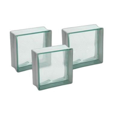 Imagem de Bloco De Vidro Ondulado Brasil Ibravir 19X19X08Cm Kit Com 10