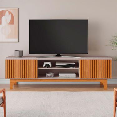 Imagem de Rack Trunfo Candian Para Tv Até 70 Polegadas Jcm Movelaria Cinamomo Com Off White