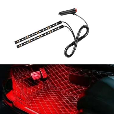 Imagem de UHANBUT Fita de LED para carro, 24 luzes LED RGB neon para ambiente interno, isqueiro de 12 V, luz noturna ambiente sob o painel, acessório de lâmpada decorativa automotiva para caminhão de carro