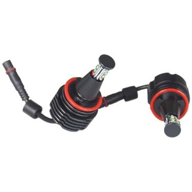 Imagem de Faróis LED E90 com Angel Eyes, Drenagem branca fria 6000K, instalação rápida plug-and-play, serve para E60 E63 E64 E70 E71 E82 E92, potência de 80 W
