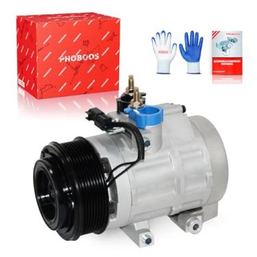 Imagem de PHOBOOS Compressor A/C com embreagem compatível com Ford F-250/F-350/F-450/F-550 Super Duty 2011-2016, F-650/F-750 2016, V8 6,7L, resfriamento rápido, baixo ruído, fácil instalação, ref. CO-11358C