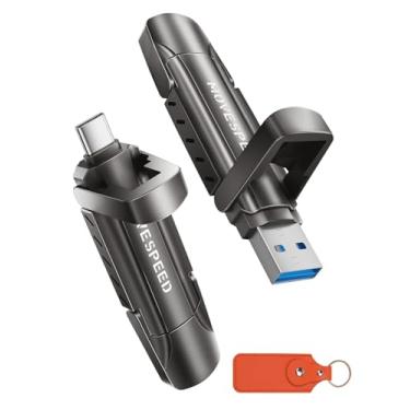 Imagem de MOVE SPEED SSD externo de 2 TB, SSD portátil com velocidade de leitura e gravação de 1000 MB/s, USB 3.2 geração 2 + porta dupla tipo C, unidade externa para iPhone 15, série 16/Mac, telefone Android