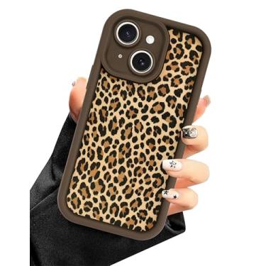 Imagem de Aitipy Capa de telefone Cheetah para iPhone 13, linda e estética com estampa de leopardo, capa protetora fina de silicone macio à prova de choque para mulheres e meninas - marrom