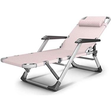 Imagem de Espreguiçadeira cadeiras de jardim cadeira dobrável reclinável dobrável espreguiçadeira espreguiçadeira reclinável banco almofada viagem férias encosto ajustável deitado (cor: C)