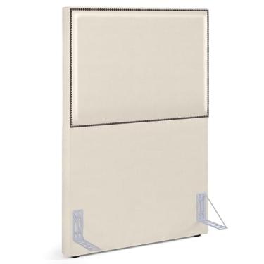 Imagem de Cabeceira Box Solteiro Com Tachas 100 cm Vicenza L02 Facto Pérola Metalizado - Lyam Decor