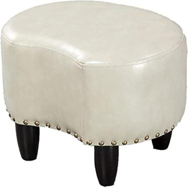 Imagem de Espreguiçadeira pequena para casa moderna, apoio para os pés para sala de estar com esponja de alta resiliência, macio e confortável, moldura de madeira maciça, suporte de carga forte