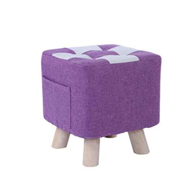 Imagem de Espreguiçadeira roxa, banco de pano removível e lavável, banco de sofá criativo, banco baixo quadrado de sala de estar, banco baixo, banco de madeira maciça