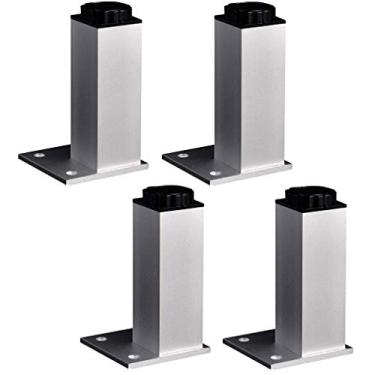 Imagem de LUOFDCLDDD Pernas de móveis, 4 peças de pernas de suporte extensível de metal, pernas de sofá de liga de alumínio, pés de armário ajustáveis, perna de cama de substituição DIY, para sofá, mesas de