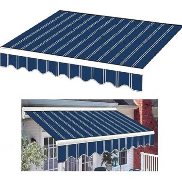 Imagem de FYLFANYAN Capas de pátio para toldos de sombra e chuva para pátio retrátil para substituição de toldo de pátio para toldo de pátio tela de substituição à prova d'água (somente tecido de revestimento)