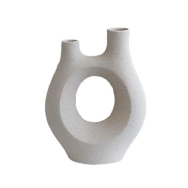 Imagem de Yalych Vaso Decoração Escritório Vaso Abstrato Vaso de Cerâmica Criativo Decoração Acessórios para Casa Sala de Estar Armário de TV Decoração de Varanda Decoração Decoração de Casa (Tamanho : Grande)