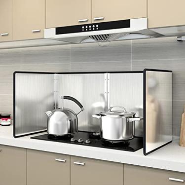 Imagem de Protetor de respingos de fogão dobrável, protetor contra respingos de óleo, protetor contra respingos para frigideira, protetor contra respingos, tela de aço inoxidável contra respingos de graxa para