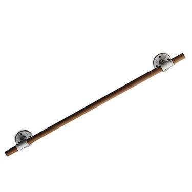 Imagem de Corrimãos de escada antiderrapantes de madeira maciça de madeira natural, uso doméstico contra a parede, grades internas do sótão para idosos, hastes de suporte de corredor, base branca (tamanho: 1,5