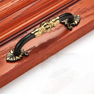 Imagem de ASPROD Maçaneta de porta de cobre europeia, gaveta antiga, puxador e puxador para armário de cozinha, acessórios de móveis