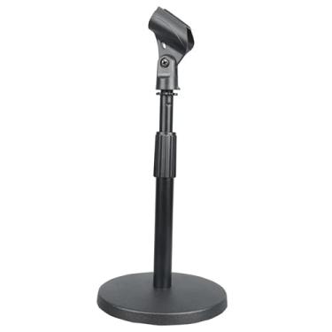 Imagem de Suporte de Mesa Pyle para Microfone, Pedestal Ajustável 22-33cm com Base Redonda Estável, Compacto para Podcast, Streaming e Home Studio, Preto, PMKSDT40