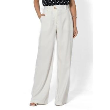 Imagem de Calça Bisô Alfaiataria Reta Branca-Feminino