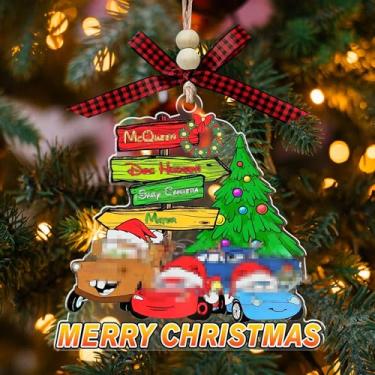 Imagem de Carro Relâmpago Vermelho e Amigos Enfeite de Acrílico de Natal, Decoração de Árvore de Férias, Ornamento de Desenho Animado de Carro Relâmpago Mc Presente para Crianças, Meninos e Meninas Desenhos