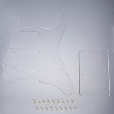 Imagem de Banworks Strat SSS Pickguard 11 furos Pickguard placa de risco com placa traseira Strat 6 furos Tremolo conjunto de capa para para-lama EUA/Mexicano estilo moderno Stratocaster ST JT/HB-08 1 camada