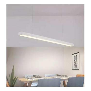 Imagem de Pendente Linear Retangular 48w Led Integrado Preto (Branco, Grande, 4500, Kelvin)
