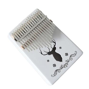 Imagem de Piano de polegar Kalimba de madeira maciça branca com martelo de afinação e acessórios para iniciantes (cor: 03)