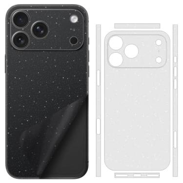 Imagem de SUKIDIOVQ Pacote com 2 para iPhone 17 Pro Skin Wrap usando 3M Transparente Fosco Fibra de Carbono Brilhante Adesivo de Telefone Vinil Decalque Protetor de Vidro para Parte Traseira