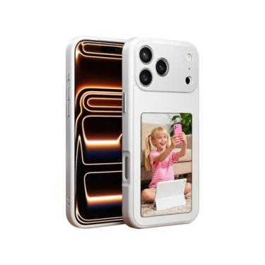 Imagem de KSOPUERT Capa de tela de tinta eletrônica NFC de alta resolução atualizada de 4 polegadas para iPhone 17 PRO Max, capa traseira personalizável com suas imagens/texto sempre em exibição, branca