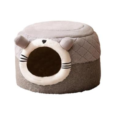 Imagem de IEUDNS Casa para gatos, tenda interna fechada, cabana, para dormir, multifuncional para o inverno, leve, formato de yurt mongol, suprimentos para, Size M