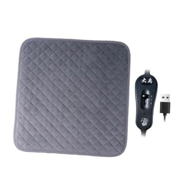 Imagem de Stgfyxgs Tapete térmico para gatos, ajustável, com interruptor, formato quadrado, ideal para cadeiras de escritório e para pequenos animais de estimação, como, Cinza