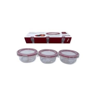 Imagem de Potes de Vidro Borossilicato com Tampa Hermética, Redondos, 150ml, Transparentes, Resistentes a Temperaturas Extremas, Kit com 3 Unidades
