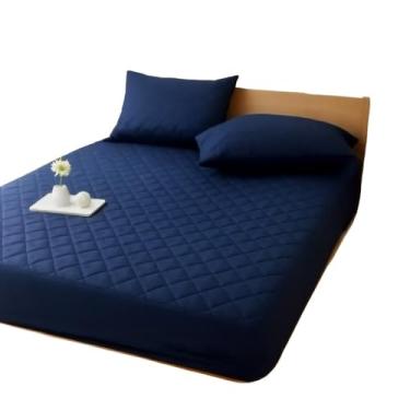 Imagem de Capa Protetora de Colchão Impermeável Matelado Com Elástico para Cama| Proteção Antivazamentos, Antialérgica e Respiravel | Fácil de Colocar e Lavar na Máquina(MARINHO)