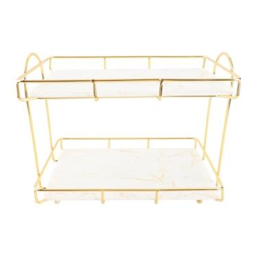 Imagem de GLOGLOW Organizador de Balcão de Banheiro de Estrutura Humanizada Rack de Armazenamento de Banheiro, Prateleira de Maquiagem de 2 Camadas Organizador de Balcão Antiderrapante, Estrutura Humanizada (L)