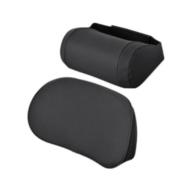 Imagem de KiBcsLic Almofada de apoio lombar e almofada de pescoço para carro, encosto de cabeça e para as costas, acessórios automotivos macios ergonômicos, Preto