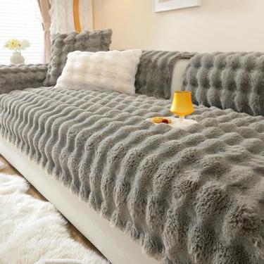 Imagem de HGTRH Capa de sofá para sofá secional em forma de L, almofadas não removíveis, capas de sofá de pelúcia quentes e amigáveis à pele, laváveis com sensação de massagem, capa de seda de sofá de vários