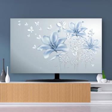 Imagem de Capa de TV 32-80 polegadas protetor de tela para TV LCD LED capas de poeira arte europeia decoração de sala de estar para pendurar em casa desktop monitor universal curvo - padrão 4||49-52 polegadas